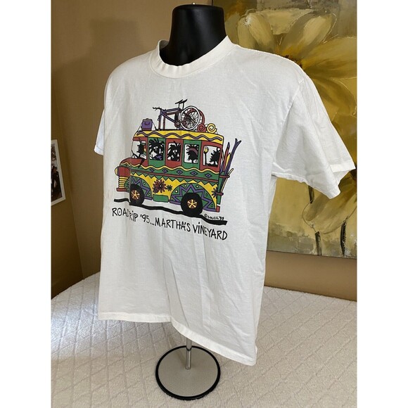 Vintage Martha Vineyards 95 Single Stitch USA Made Heavyweight Cotton Size L - Picture 4 of 16